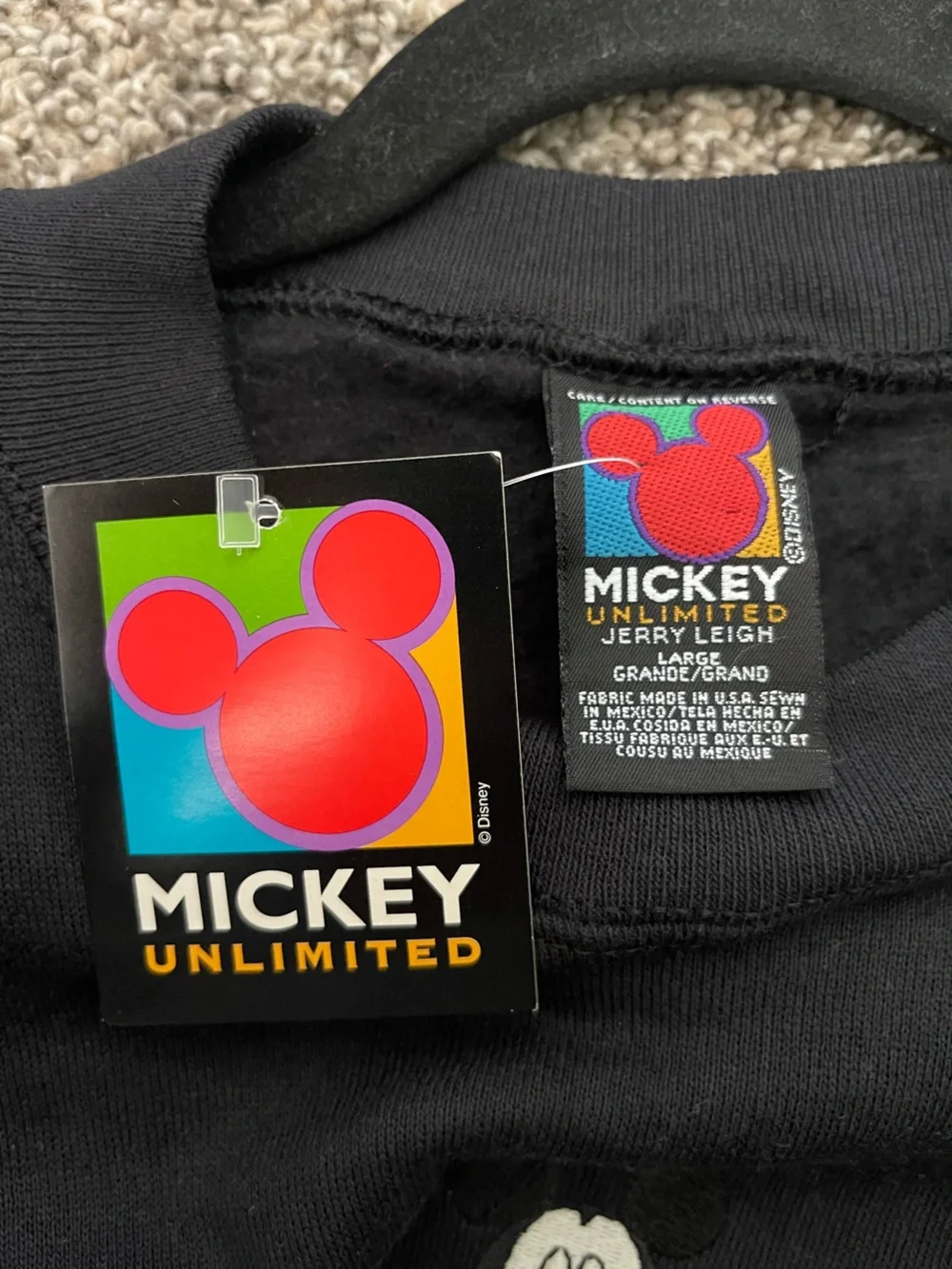 NWT Vintage 90s Disney Mickey Mouse Unlimited Jerry Leigh Crewneck Sweatshirt L